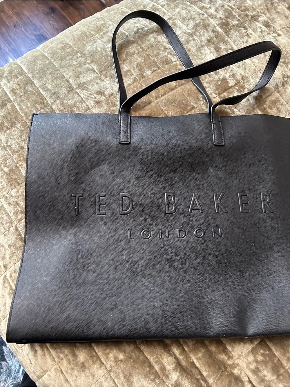 Ted Baker Black Embossed Logo Tote